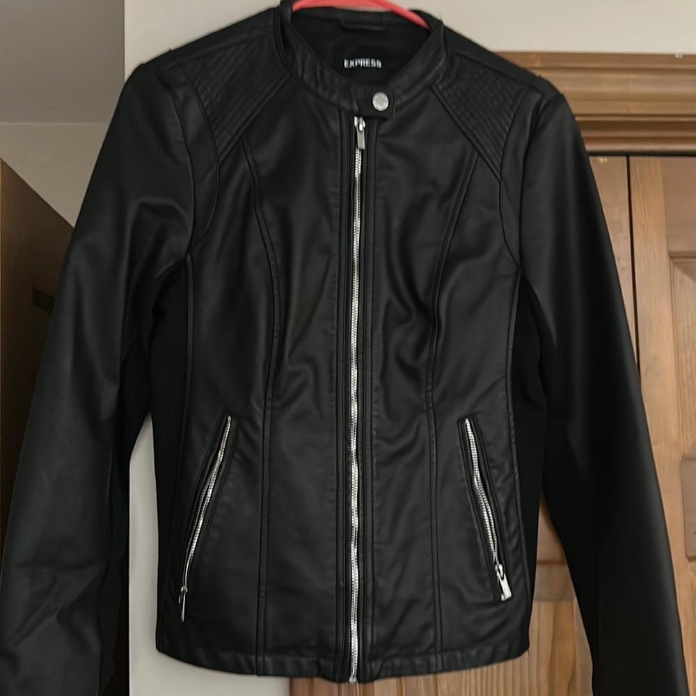 Black leather woman’s jacket